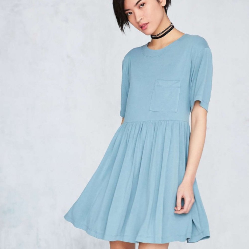 UO Silence + Noise Cupro Mini T-Shirt Dress NWT